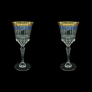 Adagio C2 AEGC Wine Glasses 280ml 2pcs in Flora´s Empire Golden Blue Decor (23-593/2)