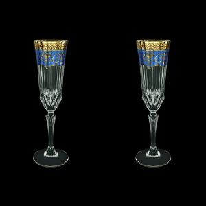 Adagio CFL AEGC Champagne Flutes 180ml 2pcs in Flora´s Empire Golden Blue Decor (23-594/2)