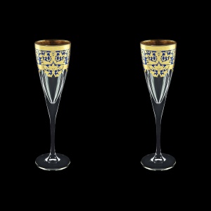 Fusion CFL F0023 Champagne Flutes 170ml 2pcs in Natalia Golden Blue Decor (F0023-0110=2)