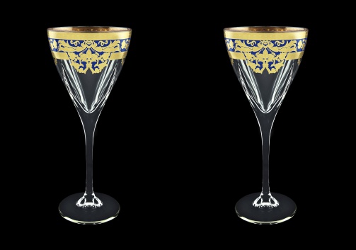 Fusion C2 F0023 Wine Glasses 250ml 2pcs in Natalia Golden Blue Decor (F0023-0112=2)