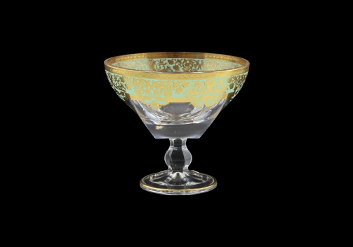 Fusion MMH F002T Small Bowl w/F d13cm 1pc in Natalia Golden Turquoise Decor (F002T-016L)