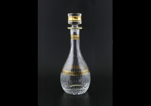 Timeless RD TAGB Round Decanter 900ml 1pc in Antique Golden Black Decor (57-285/b)
