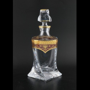 Bohemia Quadro WD QEGR Whisky Decanter 850ml 1pc, in Empire Golden Red D.(22-341)