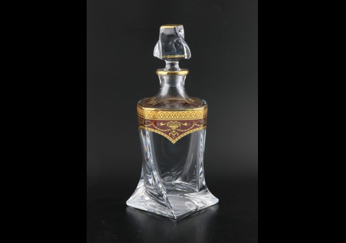 Bohemia Quadro WD QEGR Whisky Decanter 850ml 1pc, in Empire Golden Red D.(22-341)