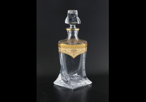 Bohemia Quadro WD QEGI Whisky Decanter 850ml 1pc, in Empire Golden Ivory D.(25-341)