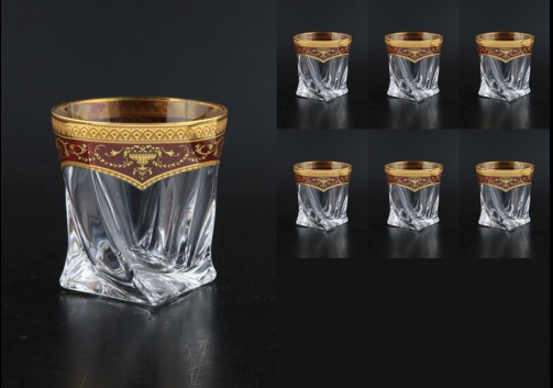 Bohemia Quadro B2 QEGR Whisky Glasses 340ml 1pc, in Empire Golden Red D.(22-342)