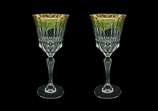 Adagio C2 AEGG Wine Glasses 280ml 2pcs in Flora´s Empire Golden Green Decor (24-593/2)