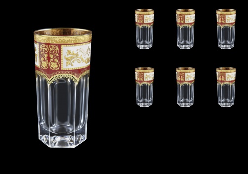 Provenza B0 F0012 Water Glasses 370ml 6 pcs in Diadem Golden Red (F0012-0000)