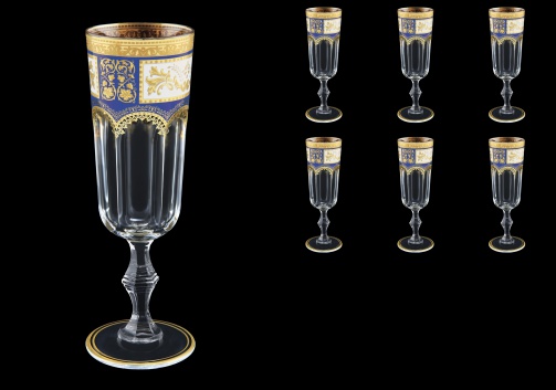 Provenza CFL F0013 Champagne Flute 160ml 6pcs in Diadem Golden Blue (F0013-0010)