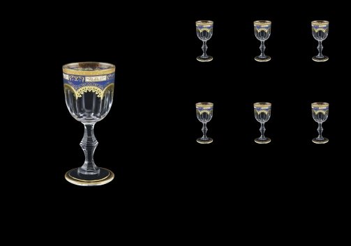 Provenza C5 F0013 Liqueur Glasses 50ml 6pcs in Diadem Golden Blue (F0013-0015)