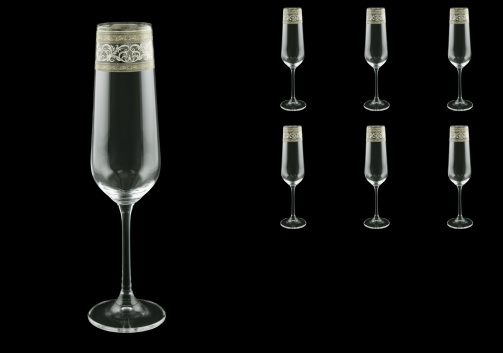 Strix CFL 65-1 Champagne Flutes 200ml 6pcs in Allegro Platinum Crystal Light (65-1/2210/L)