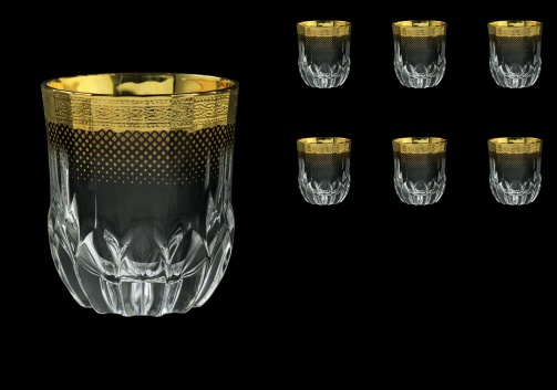 Adagio B2 F0050 Whisky Glasses 350ml 6pcs  in Rio Golden Crystal Decor (F0050-0402)