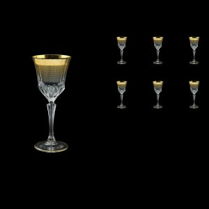Adagio C3 F0050 Wine Glasses 220ml 6pcs in Rio Golden Crystal Decor (F0050-0413)