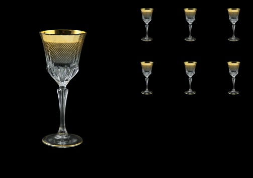 Adagio C3 F0050 Wine Glasses 220ml 6pcs in Rio Golden Crystal Decor (F0050-0413)