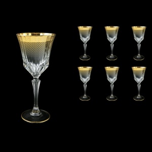 Adagio C2 F0050 Wine Glasses 280ml 6pcs in Rio Golden Crystal Decor (F0050-0412)