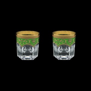 Provenza B2 PEGG Whisky Glasses 280ml 2pcs in Flora´s Empire Golden Green Decor (24-527/2)