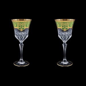 Adagio C2 F0024 Wine Glasses 280ml 2pcs in Natalia Golden Green Decor (F0024-0412=2)