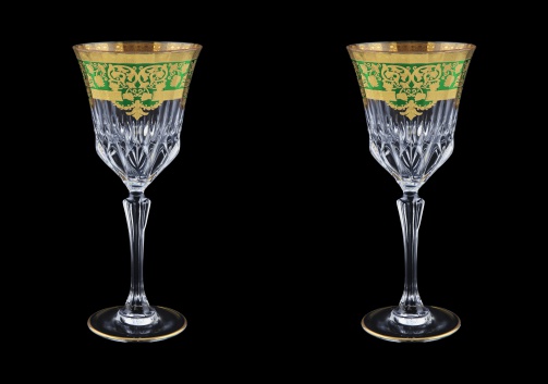 Adagio C2 F0024 Wine Glasses 280ml 2pcs in Natalia Golden Green Decor (F0024-0412=2)