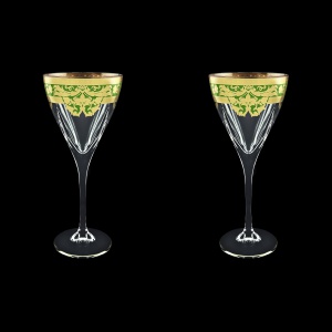 Fusion C2 F0024 Wine Glasses 250ml 2pcs in Natalia Golden Green Decor (F0024-0112=2)