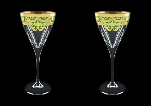 Fusion C2 F0024 Wine Glasses 250ml 2pcs in Natalia Golden Green Decor (F0024-0112=2)