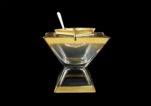 Torcello KSD F0050 Caviar Set w/F 14x14cm 1pc in Rio Golden Crystal Decor (F0050-960)