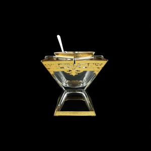 Torcello KSD F0020 Caviar Set w/F 14x14cm 1pc in Natalia Golden Crystal (F0020-969)