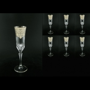 Adagio CFL F0020-1 Champagne Flutes 180ml 6pcs in Natalia Platinum Cryst. (F0020-1-0410-L)