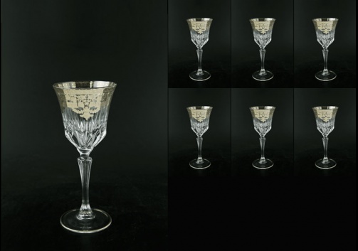 Adagio C2 F0020-1 Wine Glasses 280ml 6pcs in Natalia Platinum Crystal (F0020-1-0412-L)
