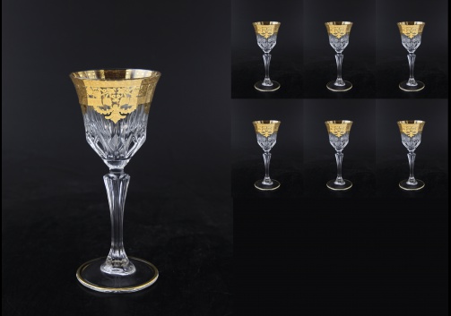 Adagio C3 F0020 Wine Glasses 220ml 6pcs in Natalia Golden Crystal Decor (F0020-0413-L)