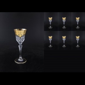 Adagio C5 F0020 Liqueur Glasses 80ml 6pcs in Natalia Golden Crystal Decor (F0020-0415-L)