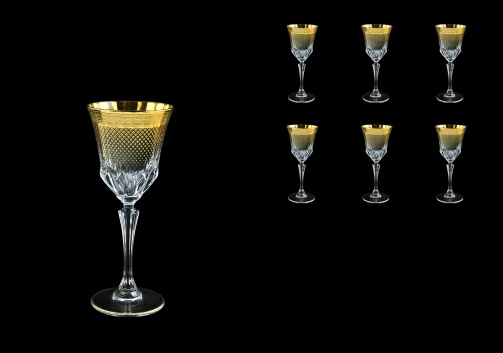 Adagio C4 F0050 Wine Glasses 150ml 6pcs in Rio Golden Crystal Decor (F0050-0414)