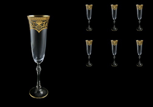 Parus CFL 20 Champagne Flutes 190ml 6pcs in Flora´s Empire Golden Crystal Lig. (20-2510/L)