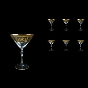 Parus CMT PEGK Martini Glasses 280ml, 6 pcs in Flora´s Empire Golden Crystal (20-251B/L)