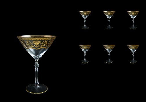 Parus CMT PEGK Martini Glasses 280ml, 6 pcs in Flora´s Empire Golden Crystal (20-251B/L)