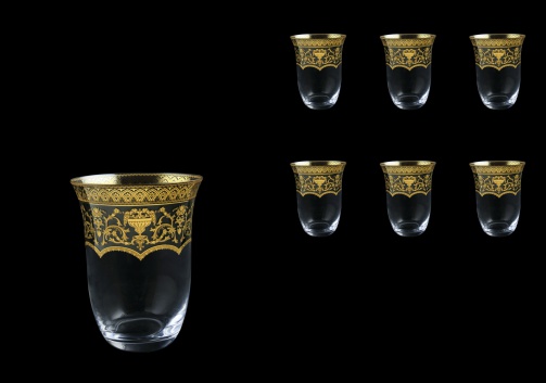 Parus B2 PEGK Whisky Glasses 350ml, 6 pcs in Flora´s Empire Golden Crystal D. (20-2502/L)