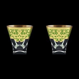 Fusion B2 F0024 Whisky Glasses 270ml 2pcs in Natalia Golden Green Decor (F0024-0102=2)