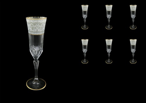 Adagio CFL A006A Champagne Flute 180ml, 6pcs, in Allegro White&Grey Light (A006A-0410-L)
