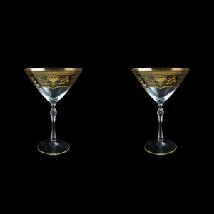 Parus CMT PEGK Martini Glasses 280ml, 2 pcs in Flora´s Empire Golden Crystal (20-251B/2/L)