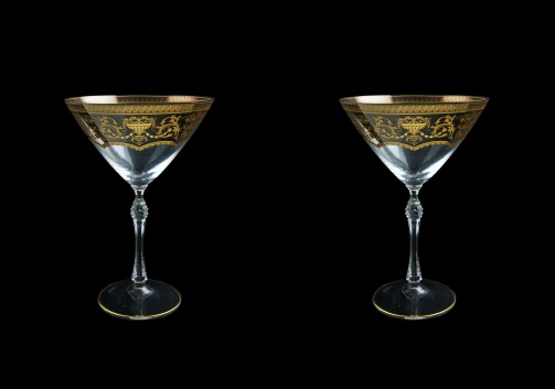 Parus CMT PEGK Martini Glasses 280ml, 2 pcs in Flora´s Empire Golden Crystal (20-251B/2/L)