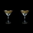 Parus CMT PEGK Martini Glasses 280ml, 2 pcs in Flora´s Empire Golden Crystal (20-251B/2/L)