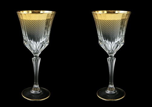 Adagio C2 F0050 Wine Glasses 280ml 2pcs in Rio Golden Crystal Decor (F0050-0412=2)