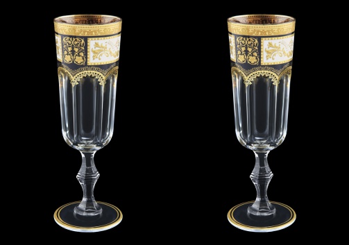 Provenza CFL F0016 Champagne Flutes 160ml 2pcs in Diadem Golden Black (F0016-0010=2)