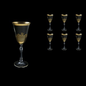 Parus C2 F0070 Wine Glasses 250ml, 6 pcs in Rocco Golden Embossed Decor (F0070-2512/L)