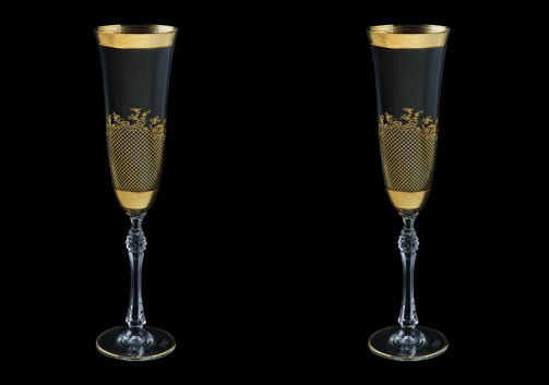 Parus CFL F0070 Champagne Flute 190ml, 2pcs in Rocco Golden Embossed D. (F0070-2510-L=2)