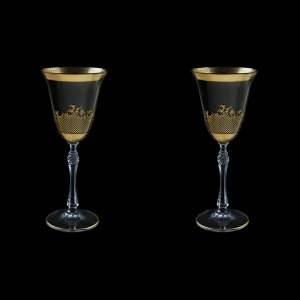 Parus C3 F0070 Wine Glasses 185ml, 2 pcs in Rocco Golden Embossed Decor (F0070-2513-L=2)
