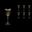 Parus C3 F0070 Wine Glasses 185ml, 6 pcs in Rocco Golden Embossed Decor (F0070-2513-L)