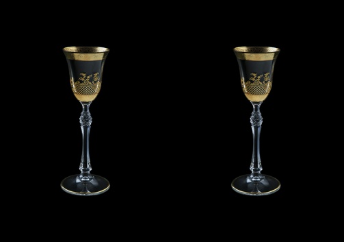 Parus C5 F0070 Liqueur Glasses 60ml, 2 pcs in Rocco Golden Embossed Decor (F0070-2515-L=2)