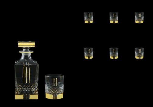 Brillante WD+B2 A00GG Whisky Set 850ml+6x340ml, 1+6pcs in Gold+KCR (A00GG-0C31-KCR)