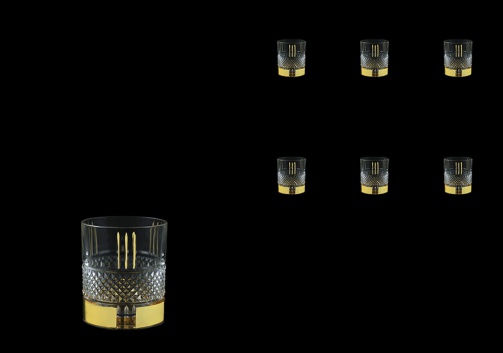 Brillante B2 A00GG Whisky Glasses 340ml, 6pcs in Gold+KCR (A00GG-0C02-KCR)