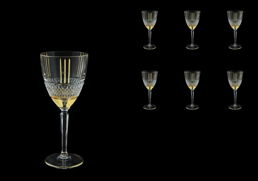 Brillante C3 A00GG Wine Glasses 230ml, 6pcs in Gold+KCR (A00GG-0C13-KCR)